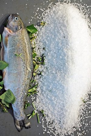Easy Salt Crusted Fish is perfect for guests or date night at home! Baking the whole fish in salt with herbs keeps the flesh juicy and aromatic.