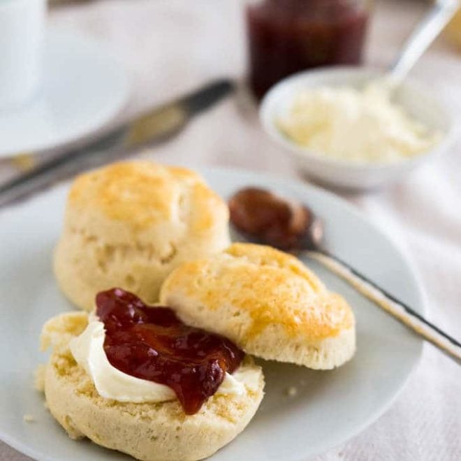 Easy English Scones Recipe with Jam & Clotted Cream