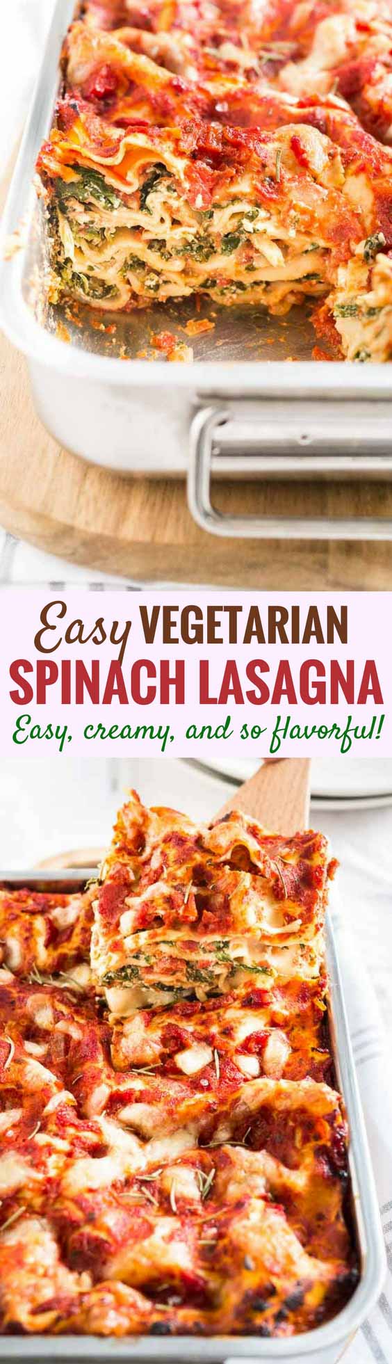 Spinach Lasagna Recipe {Vegetarian Lasagna with Spinach}