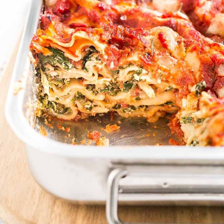 Spinach Lasagna Recipe {Vegetarian Lasagna with Spinach}