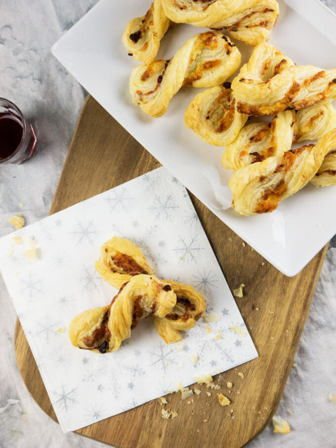 Bacon & Cheese Puff Pastry Twists - Plated Cravings