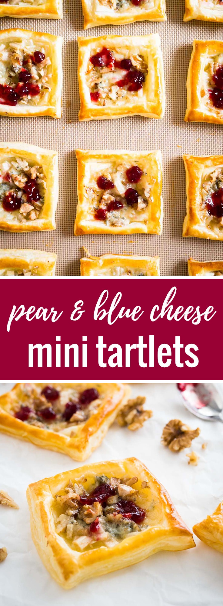 Pear & Gorgonzola Mini Tartlets - a quick and easy appetizer for your next party with sweet pears and creamy blue cheese! Ready in under 30 minutes.