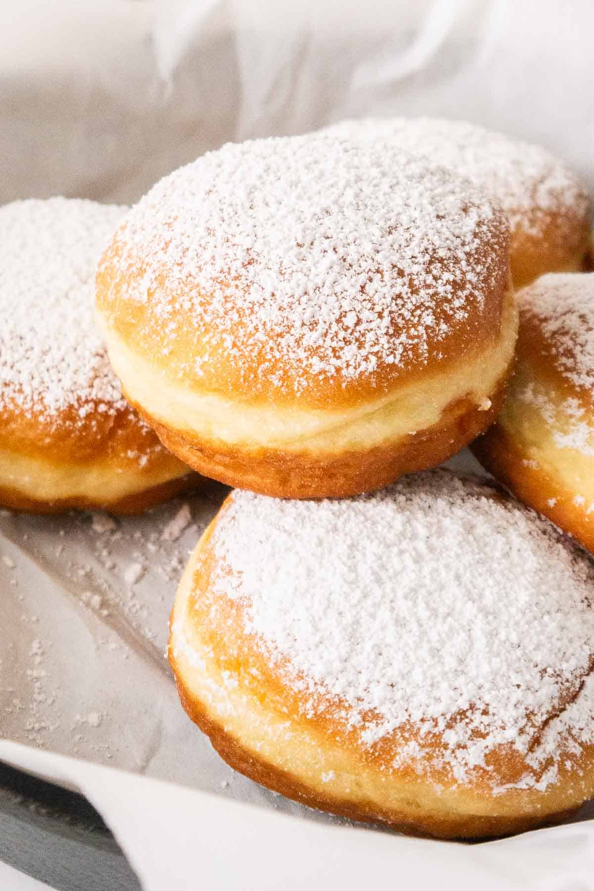 German Donuts on a serving platter.