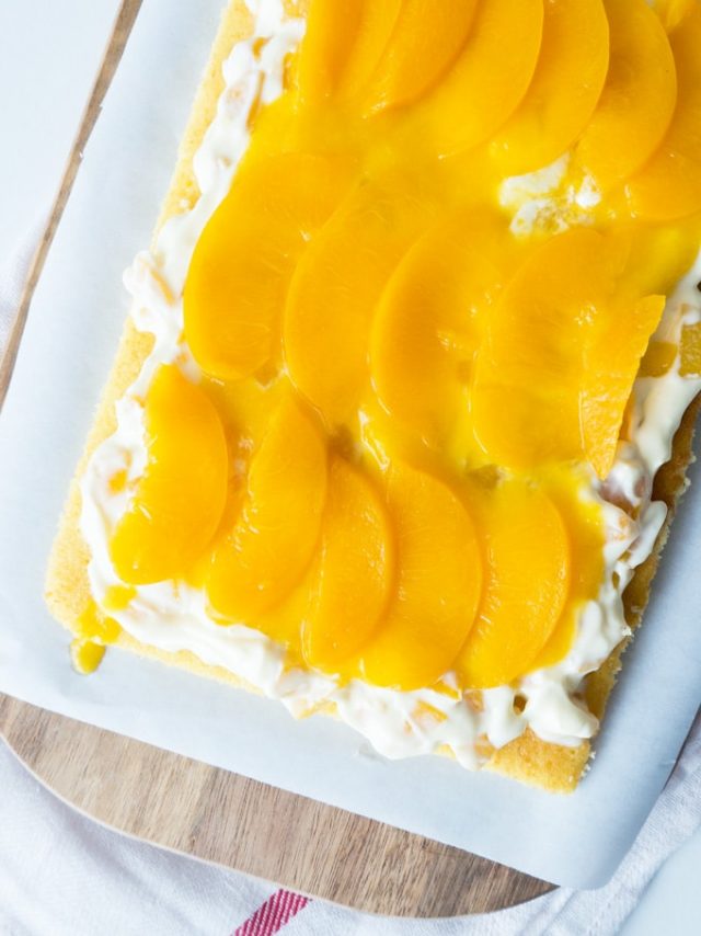 Easy Canned Peach Dessert w/ Vanilla & Sour Cream