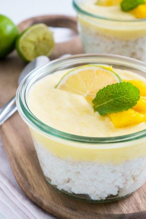 This vegan Mango Rice Pudding with Coconut makes a perfect breakfast or brunch treat. Can be made in advance and tastes great cold!