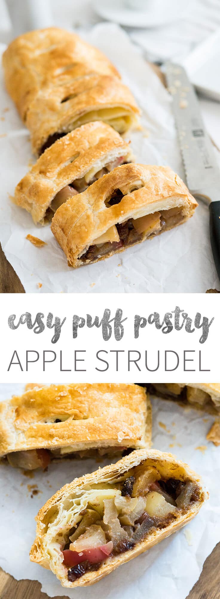 Puff Pastry Walnut Apple Strudel - Plated Cravings