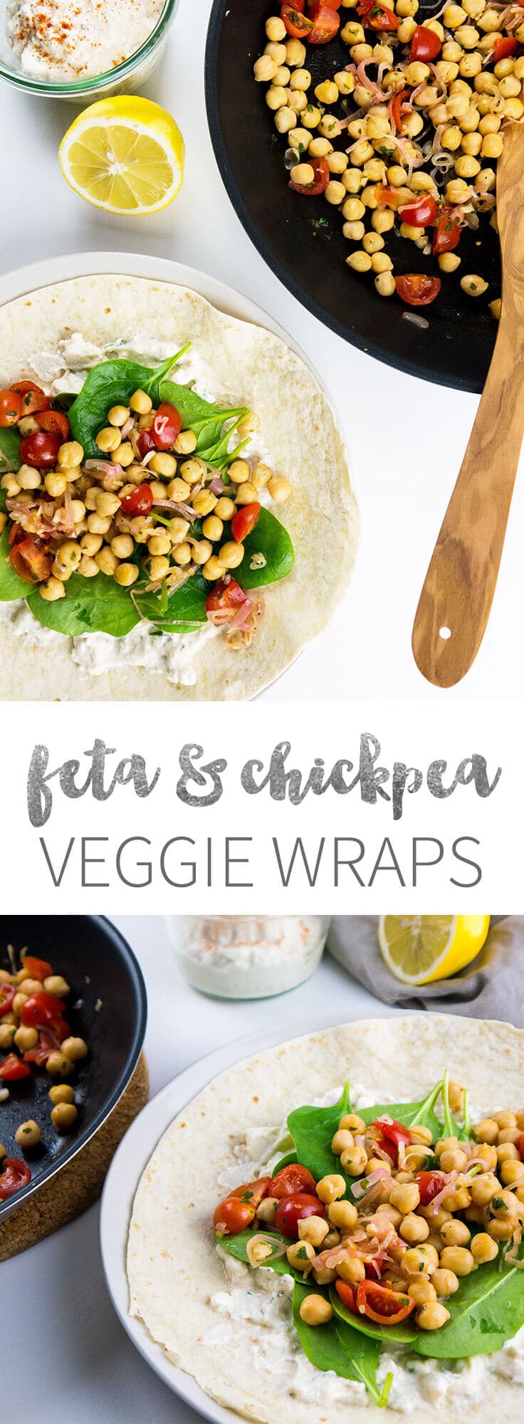 Spinach Wrap with Feta and Chickpeas Recipe Plated Cravings