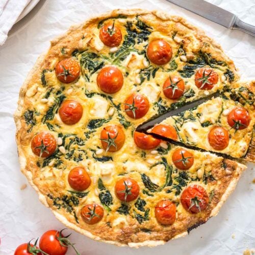 Spinach Quiche With Tomatoes And Cheese Plated Cravings