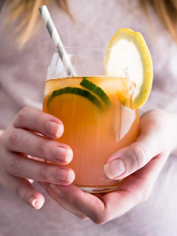 Rhubarb Pimm's Lemonade Plated Cravings