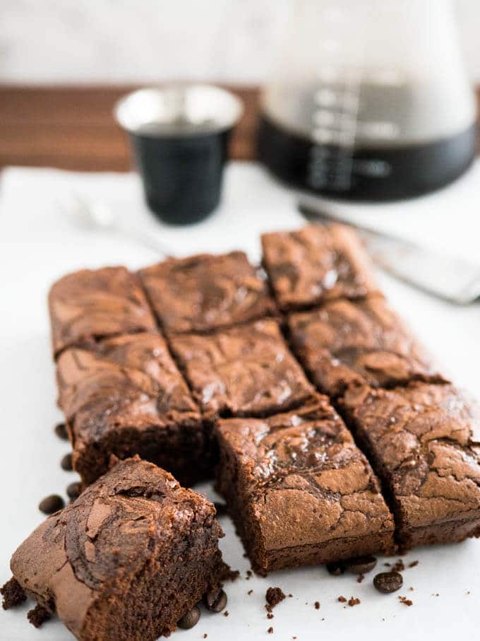 Cold Brew Coffee Brownies are rich, super fudgy, and made with cold brew coffee which takes the chocolate flavor to a new level! These delicious brownies satisfy all your caffeine and chocolate cravings.