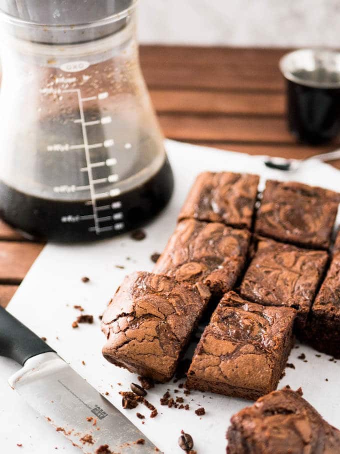 Cold Brew Coffee Brownies are rich, super fudgy, and made with cold brew coffee which takes the chocolate flavor to a new level! These delicious brownies satisfy all your caffeine and chocolate cravings.