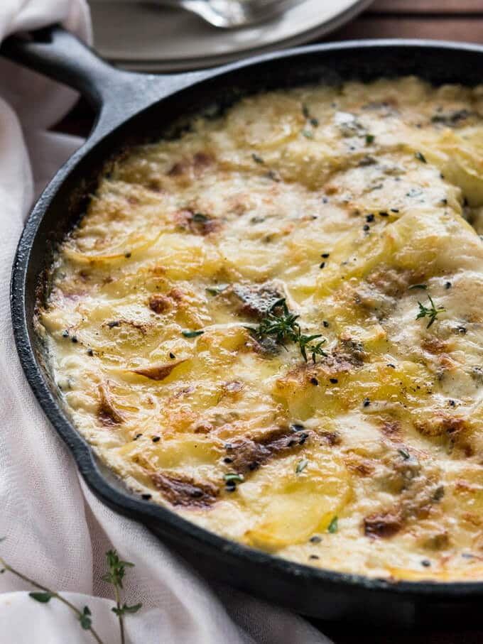 Gorgonzola Potatoes au Gratin Recipe | Plated Cravings