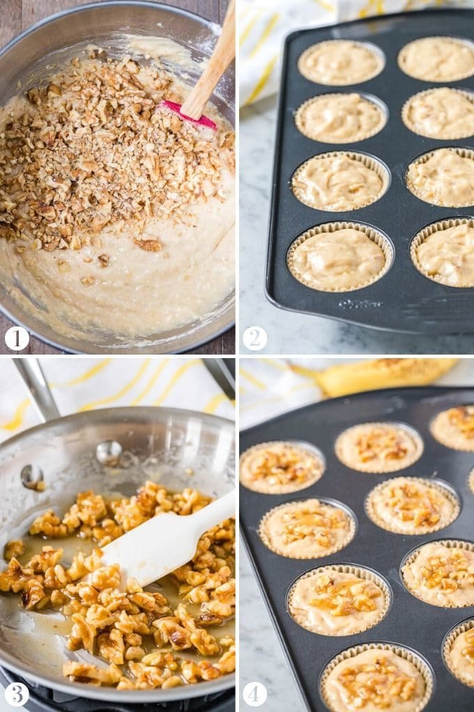 How to make Banana Nut Muffins Collage