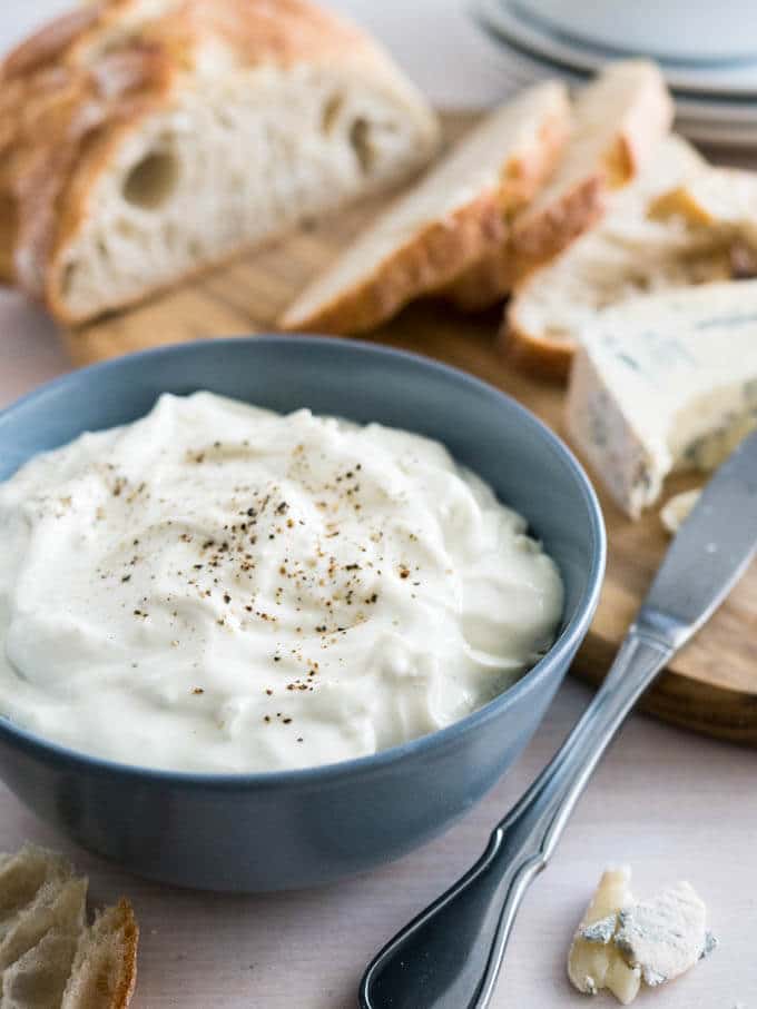 Gorgonzola Cream Cheese Spread is super easy to make, packed with flavor, and great as a dip with crackers or spread on your favorite bread!