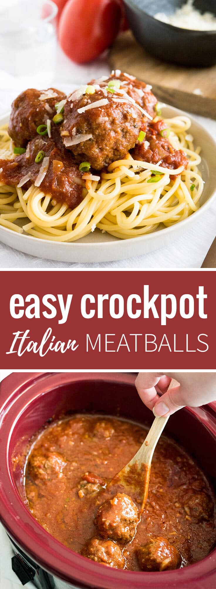 Easy Crockpot Italian Meatballs smothered in a homemade marinara sauce made with Italian herbs and balsamic vinegar. This recipe comes together in minutes and will have everybody begging for seconds!