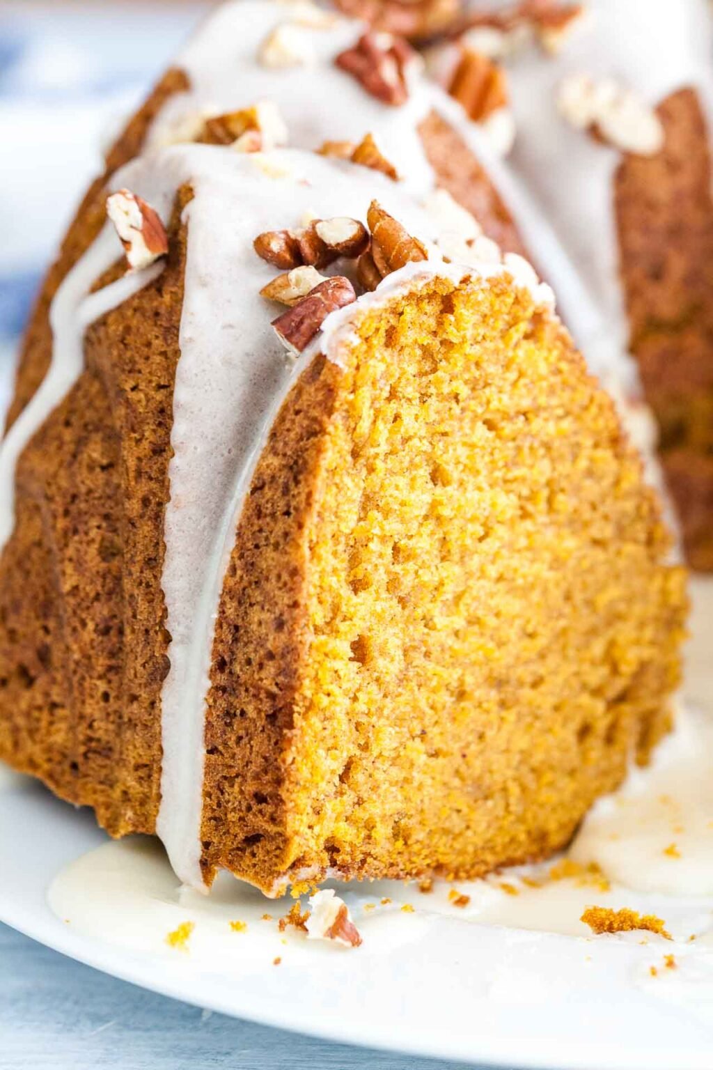 Pumpkin Bundt Cake with Maple Glaze - Plated Cravings