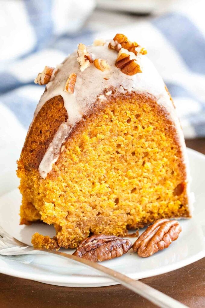 Pumpkin Bundt Cake with Maple Glaze - Plated Cravings