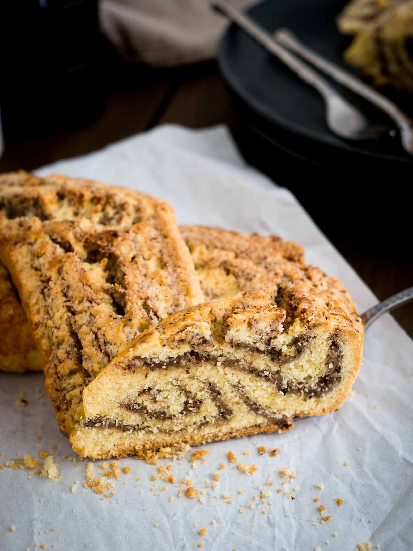 This easy Nut Roll recipe is my husband's grandma's which she makes at every special occasion! It's made without yeast and filled with ground hazelnuts. A perfect Holiday breakfast or dessert!