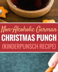 This German Christmas Punch (Kinderpunsch) is the perfect beverage to serve at your winter celebrations! Hot mulled grape juice is flavored with Christmas spices making it the perfect non-alcoholic beverage for the holidays that everyone can enjoy.