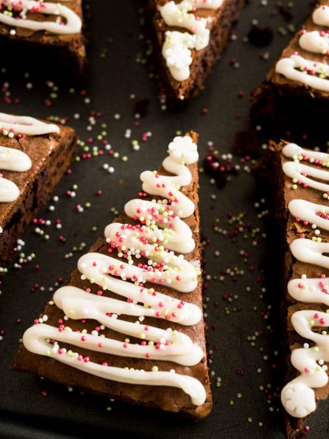 Gingerbread Christmas Brownies - Plated Cravings