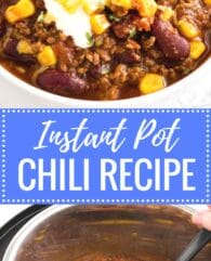 A delicious Instant Pot Chili Recipe that is so easy to make in 30 minutes! This pressure cooker chili warms up any occasion, from Game Day parties to family meals.