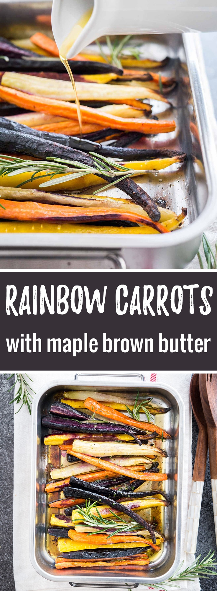 Brown Butter Maple Glazed Roasted Rainbow Carrots | Oven Roasted Carrots | Easy Side Dish | Easter Side Dish | Heirloom Carrots | Glazed Oven Roasted Carrots | Maple Glaze | Carrots with Brown Butter
