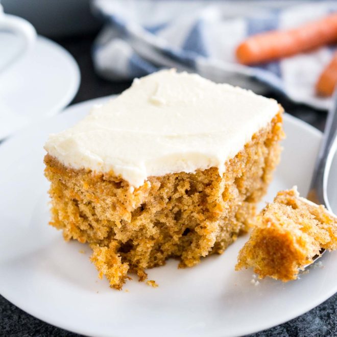 Easy Carrot Cake Recipe With Cream Cheese Frosting (Nut-free)