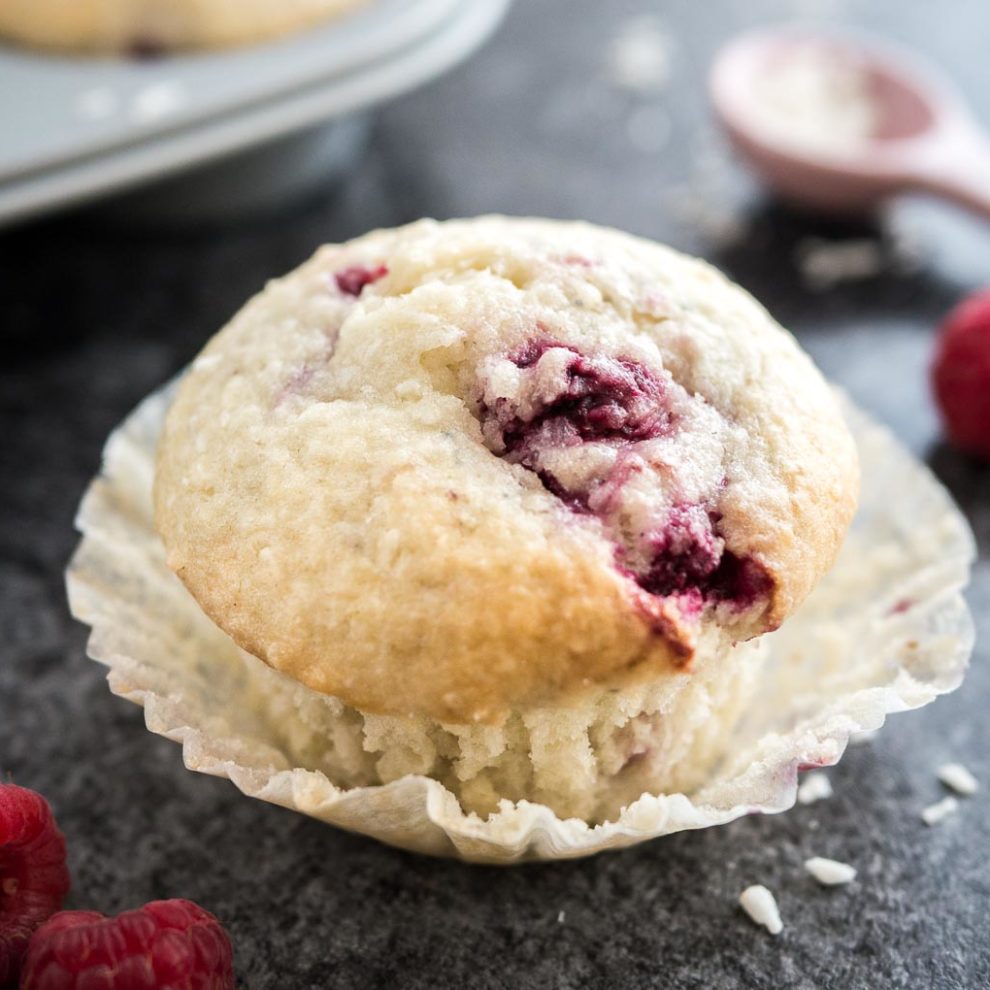 Coconut Raspberry Muffins - Plated Cravings