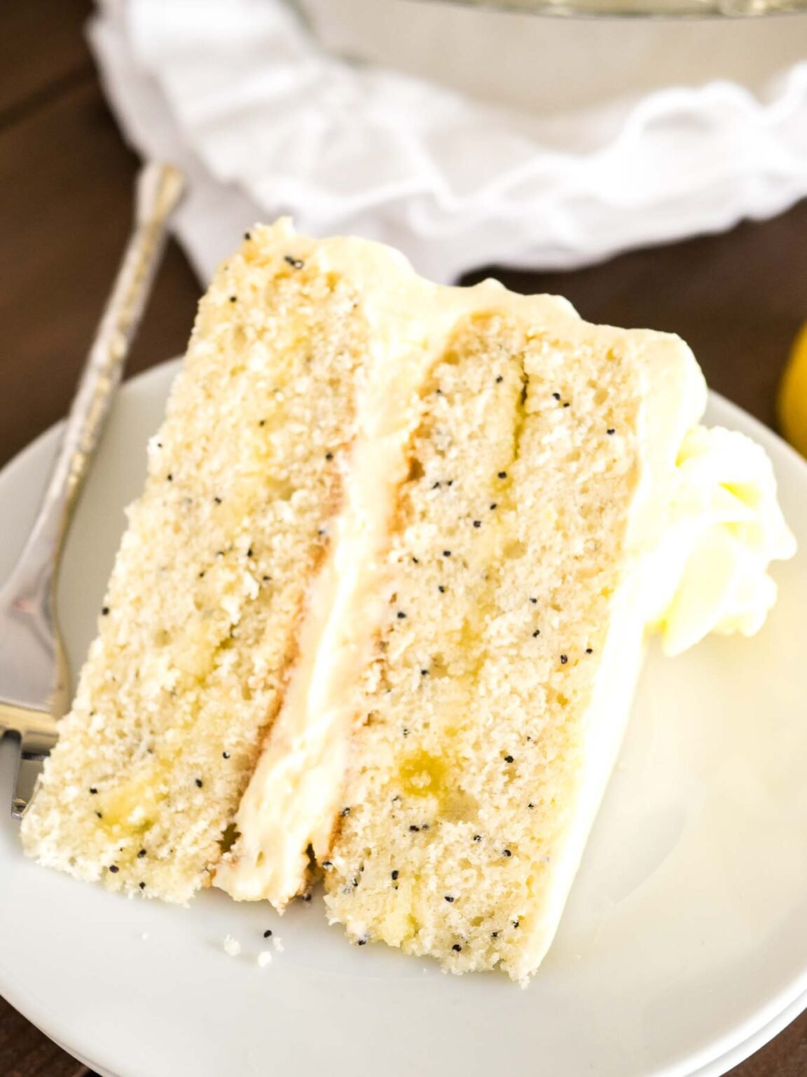 Lemon Poppy Seed Cake Recipe with Lemon Curd Frosting