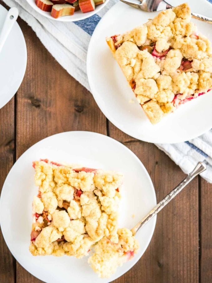 Rhubarb Coffee Cake (German Rhabarberkuchen)