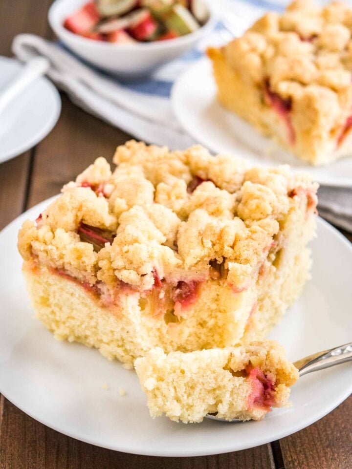 Rhubarb Coffee Cake (German Rhabarberkuchen)