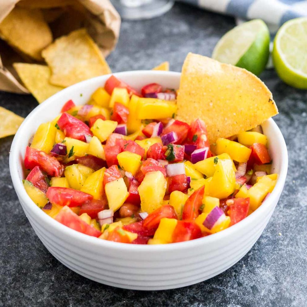 Fresh Tomato Salsa Recipe with Mango - Plated Cravings