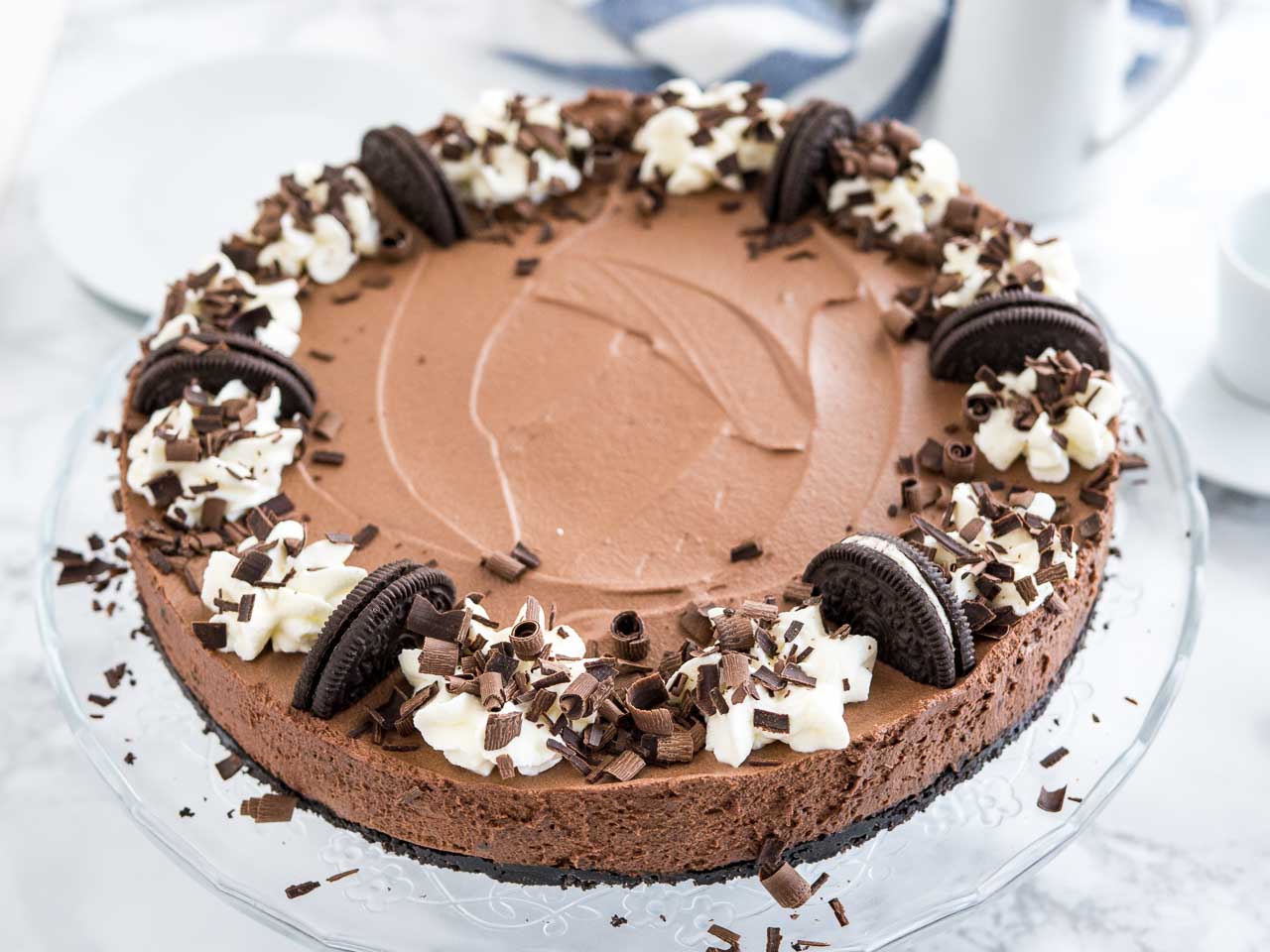 Easy Chocolate Mousse Cake with Oreo Crust Plated Cravings