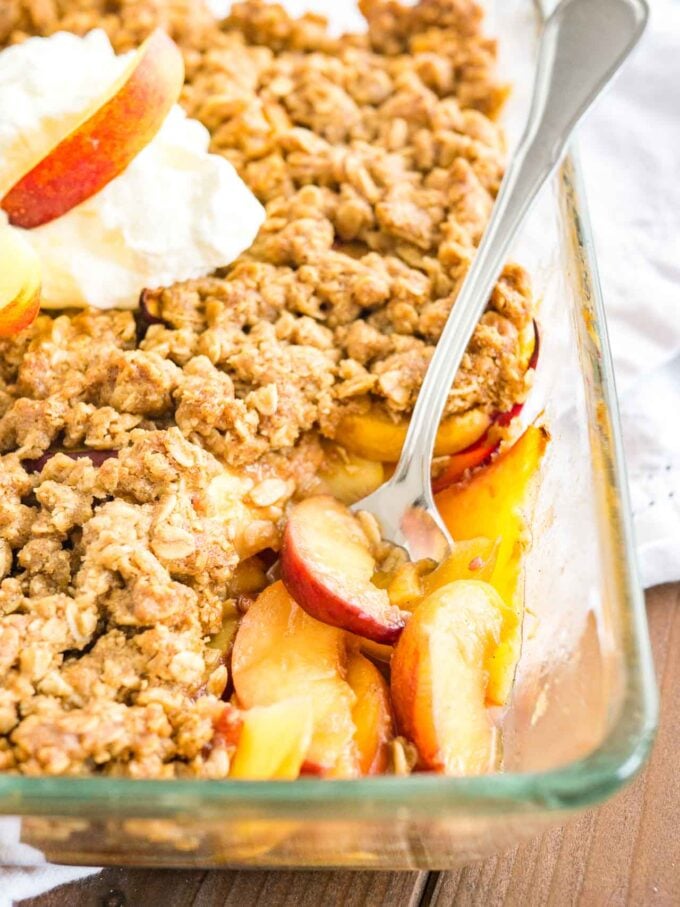 Peach Crisp Recipe with Fresh Peaches Plated Cravings