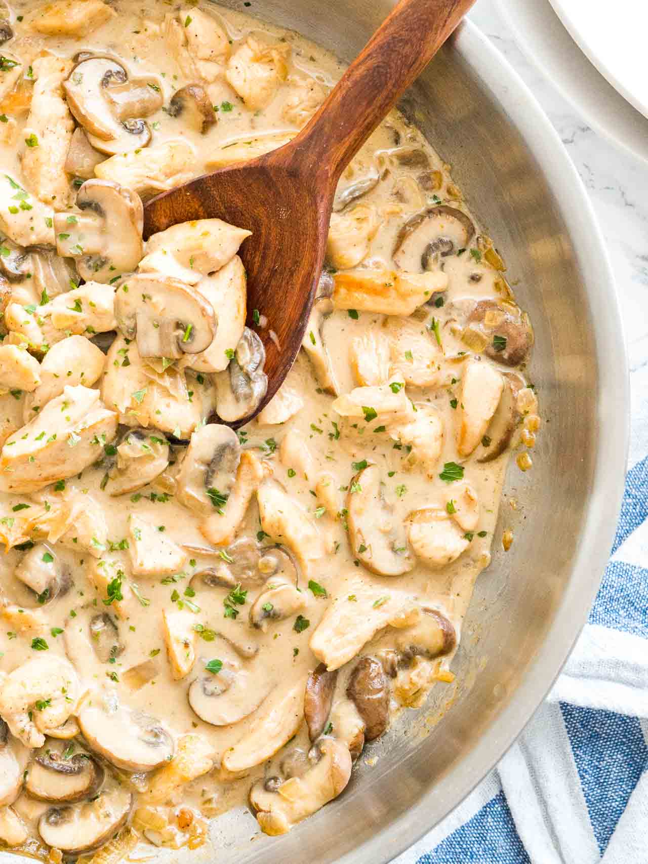 Creamy Mushroom Chicken Pasta | Plated Cravings