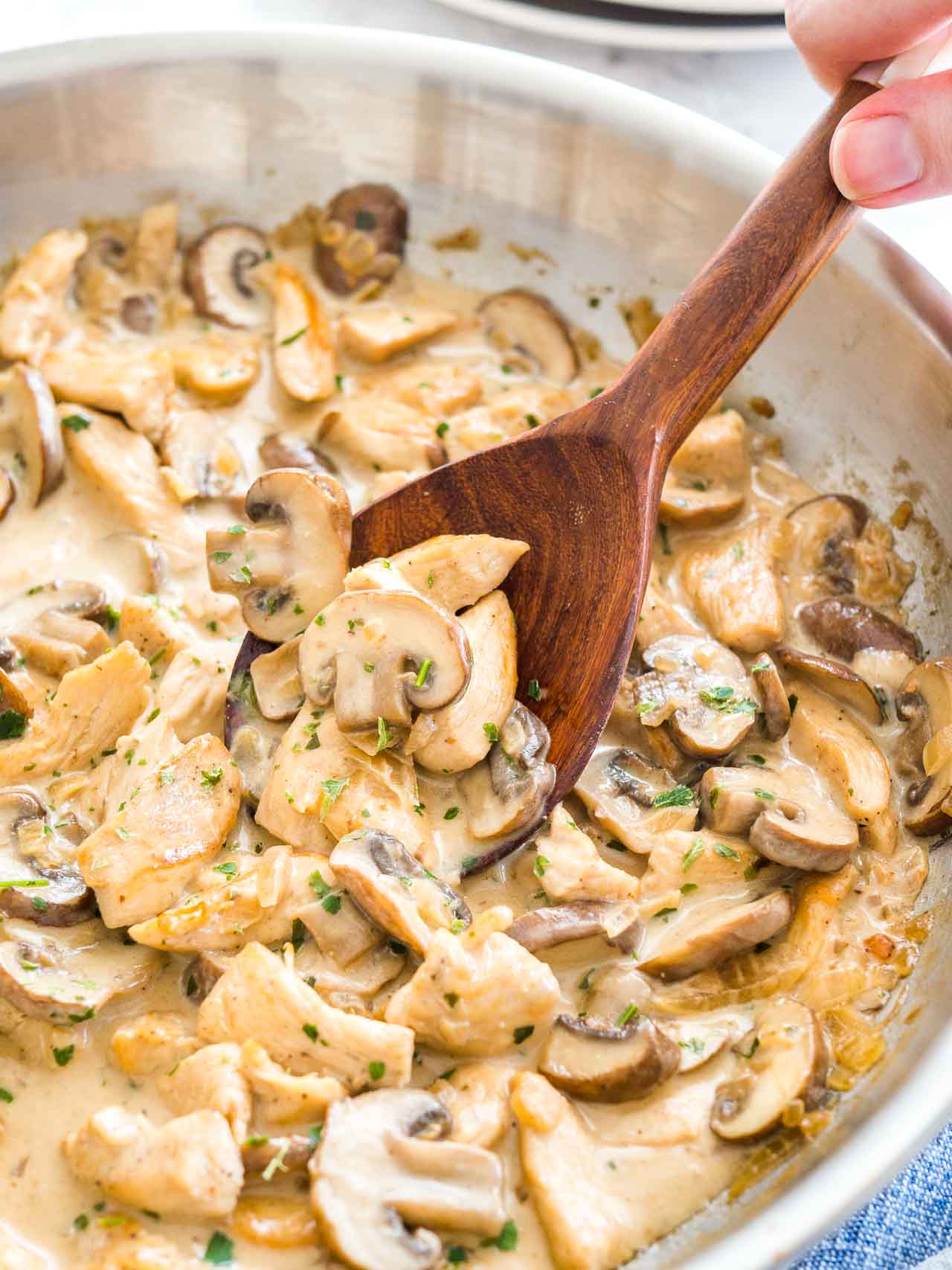 Chicken Mushroom Pasta {So creamy and easy!} - Plated Cravings