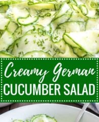 German Cucumber Salad is a refreshing summer salad made with simple ingredients that are a staple in most kitchens! This easy recipe is easy to make, budget-friendly, and perfect for a potluck, family dinner, or summer cookout.