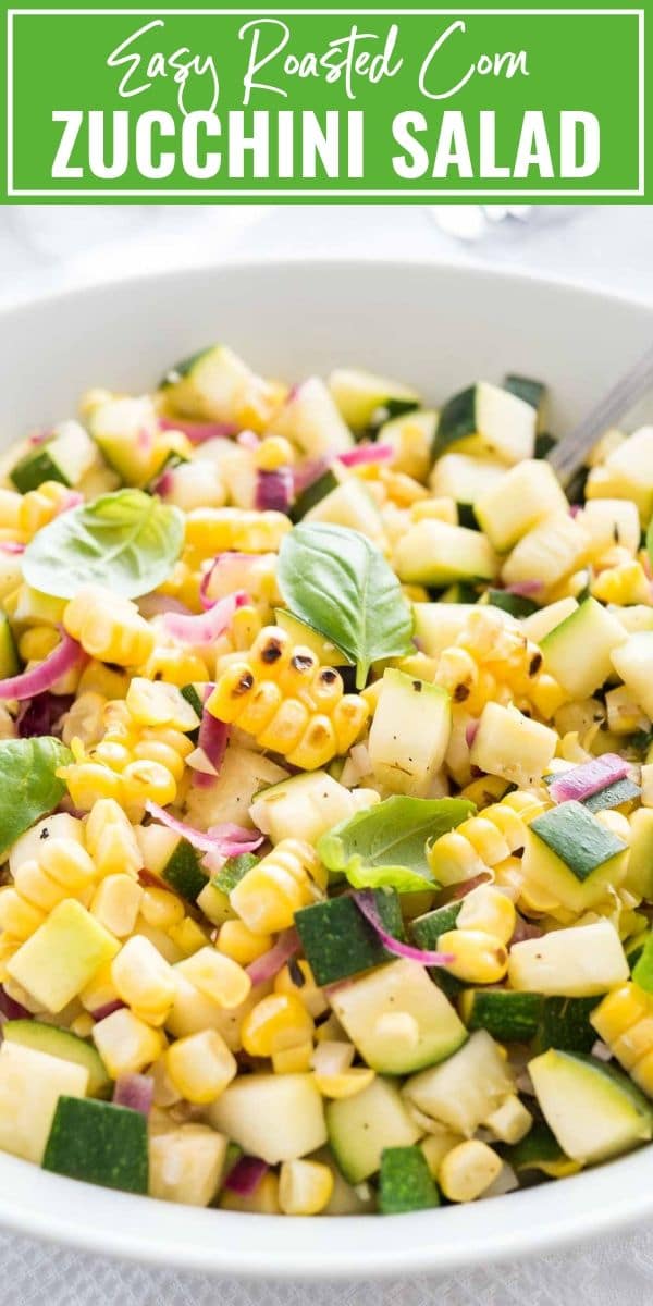 Zucchini Salad with Roasted Corn {Easy summer Side Dish!}