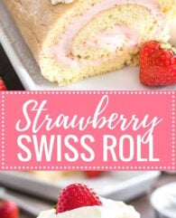 Strawberry Swiss Roll Cake is a light and refreshing cake that's perfect for summer! A fluffy cake roll that is easier to make than you think and tastes so delicious. Perfect for guests and special occasions!