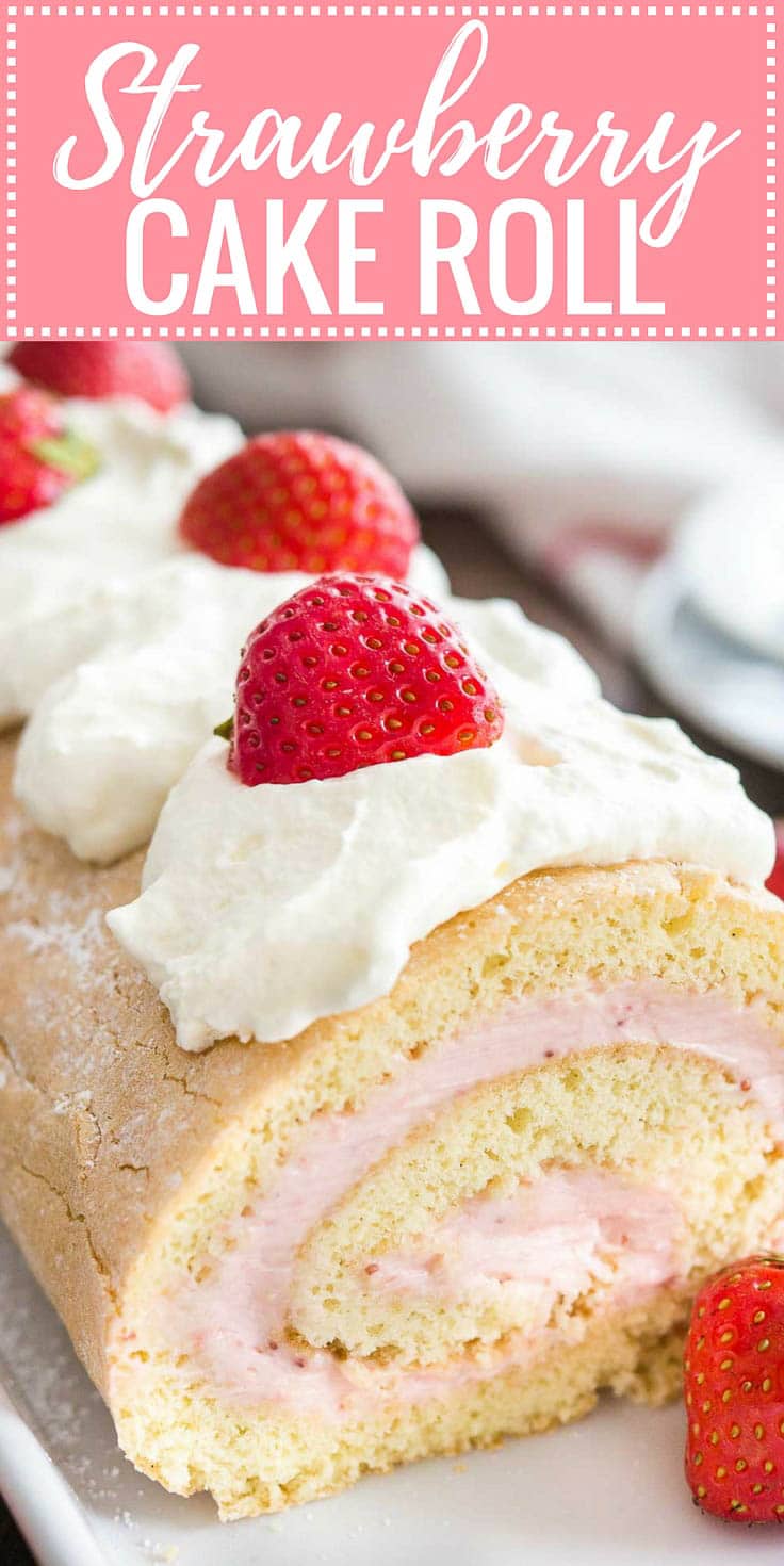 Easy Chocolate Swiss Roll with Strawberry Buttercream (Vegan +