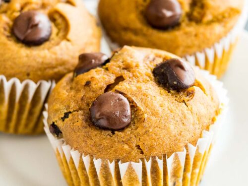 Pumpkin Chocolate Chip Muffins - Plated Cravings