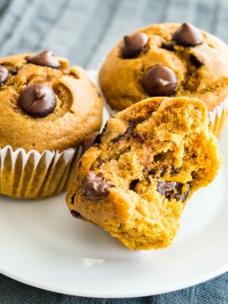 Pumpkin Chocolate Chip Muffins - Plated Cravings