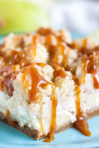 Caramel Apple Cheesecake Bars - Plated Cravings