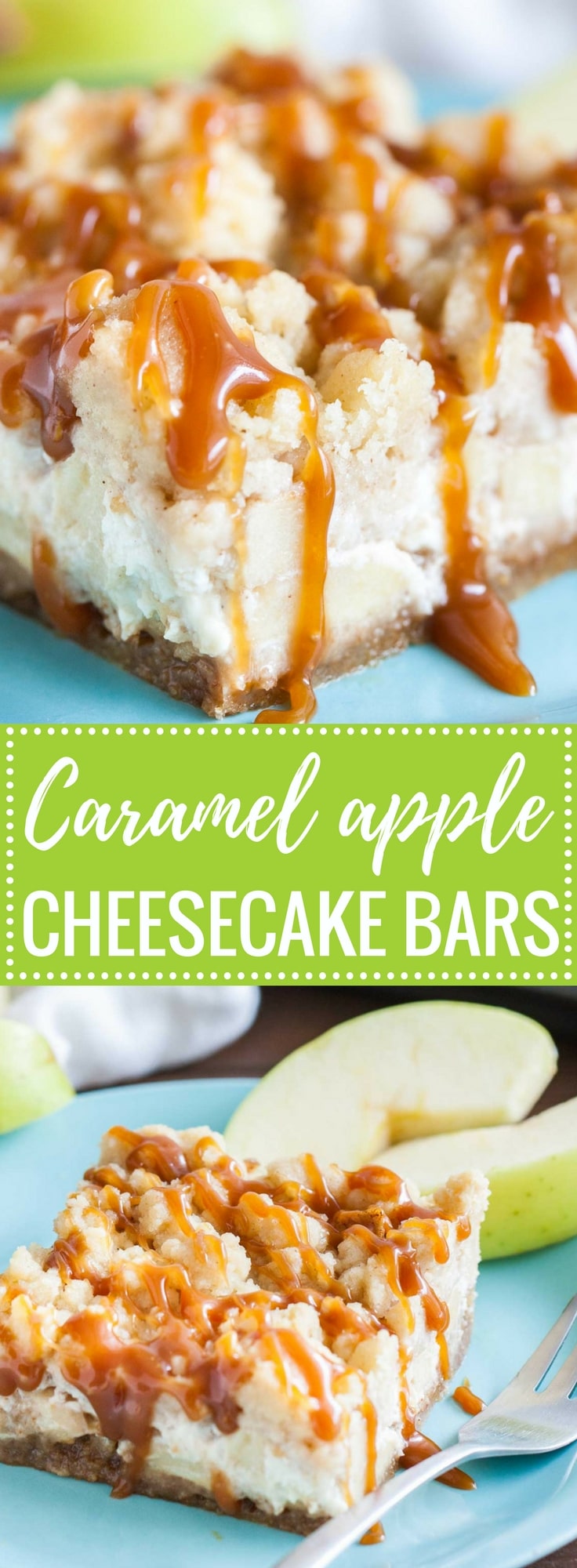 Caramel Apple Cheesecake Bars  Plated Cravings