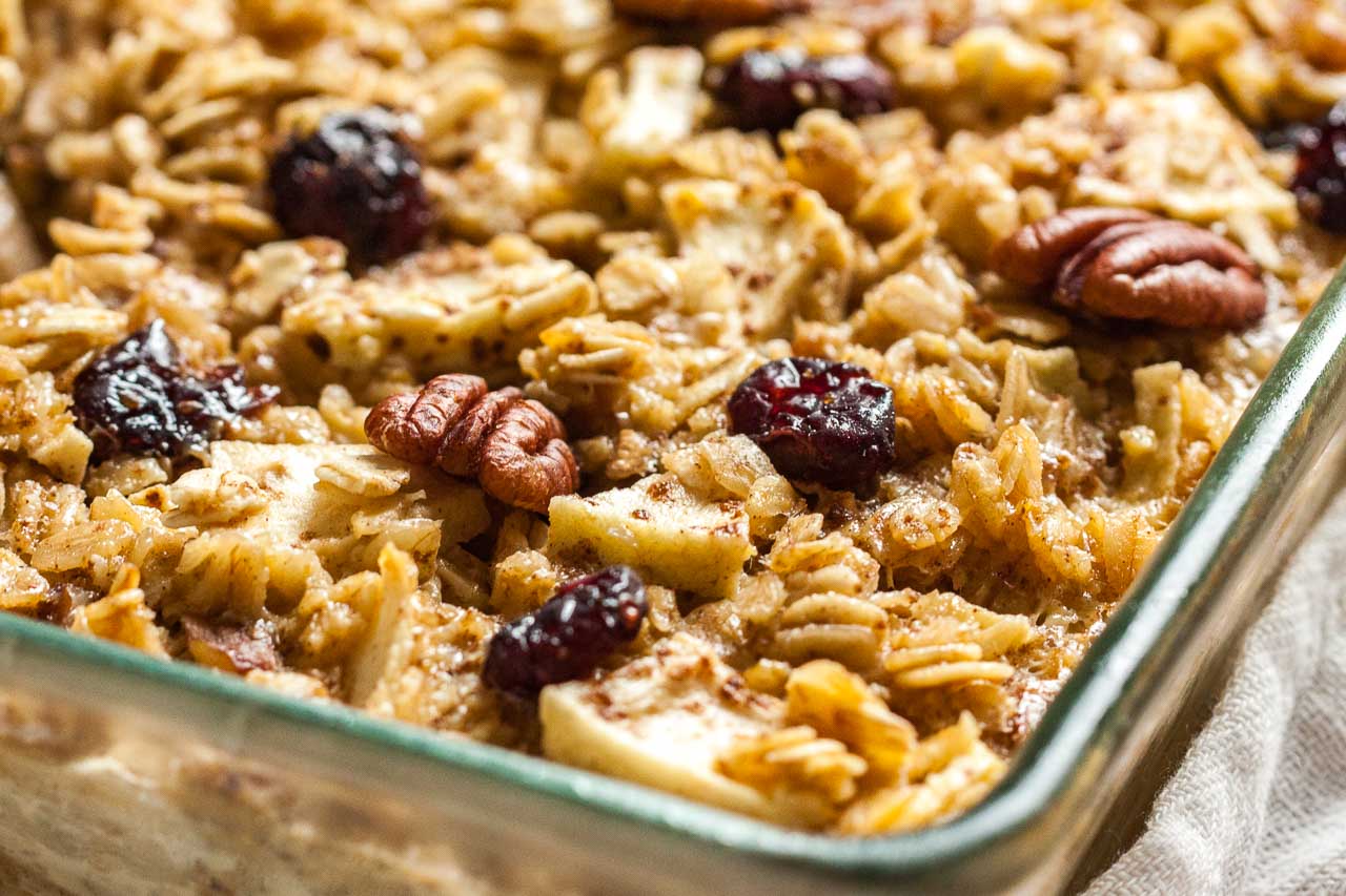 Baked Oatmeal with Apples, Pecans, and Cranberries-image