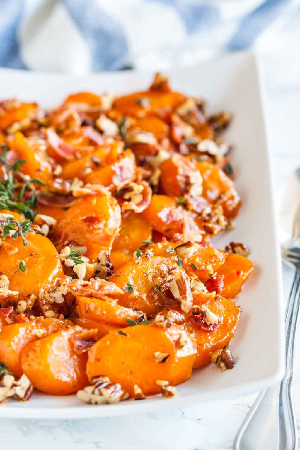Brown Sugar Glazed Carrots Recipe with Bacon and Toasted Pecans