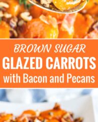 Brown Sugar Glazed Carrots with Bacon and Pecans are so flavorful and easy to make! This easy side dish would be a delicious addition to your dinner table that everyone will love.