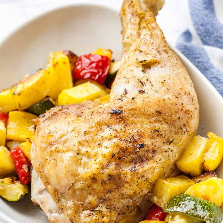 Baked Chicken Legs with Potatoes Plated Cravings