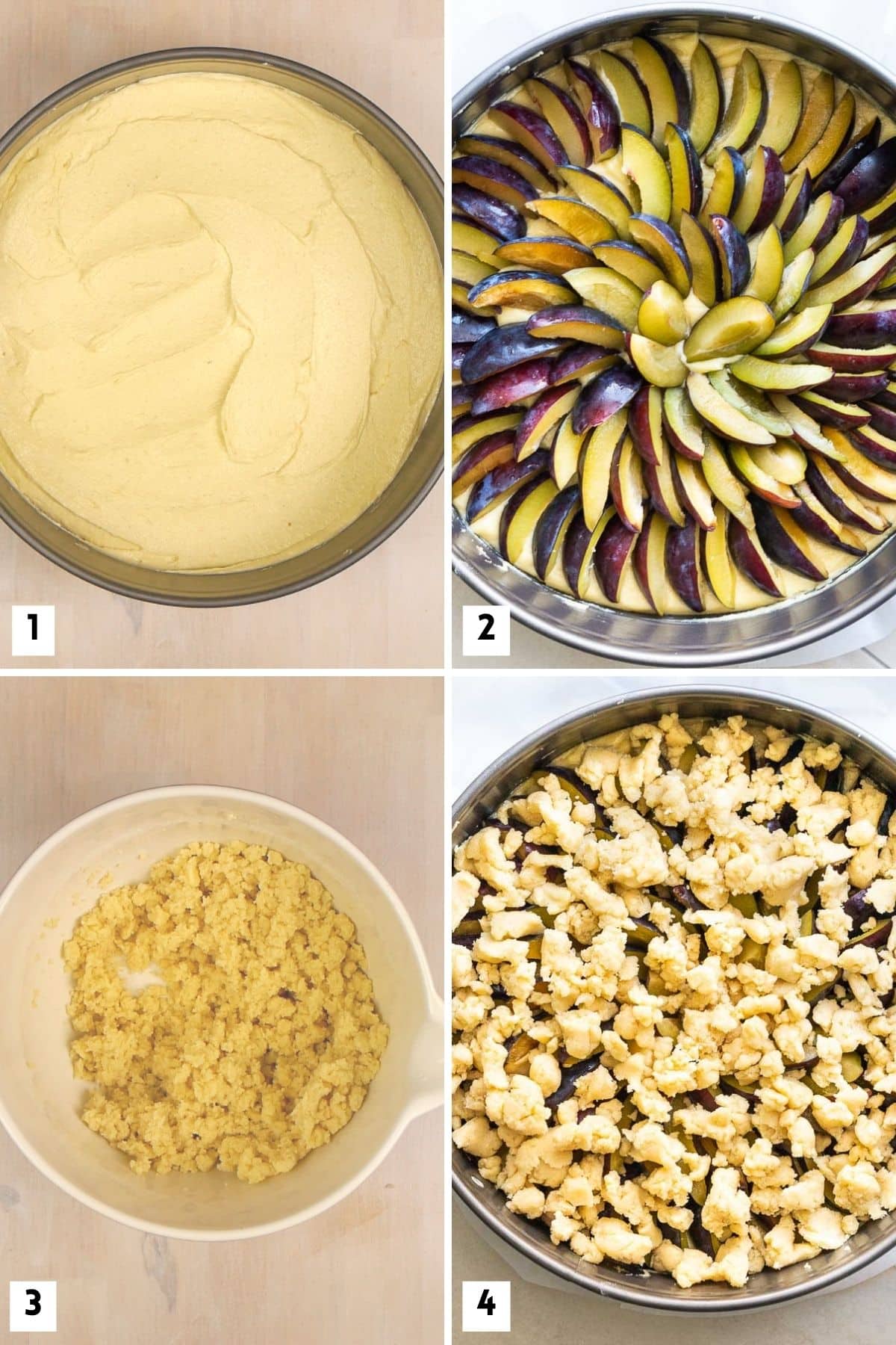 Steps for making German Plum Cake from scratch.