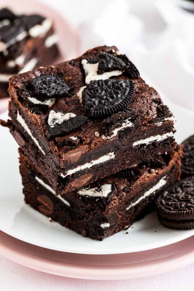 Oreo Brownies Fudge Brownies Stuffed With Cookies Plated Cravings